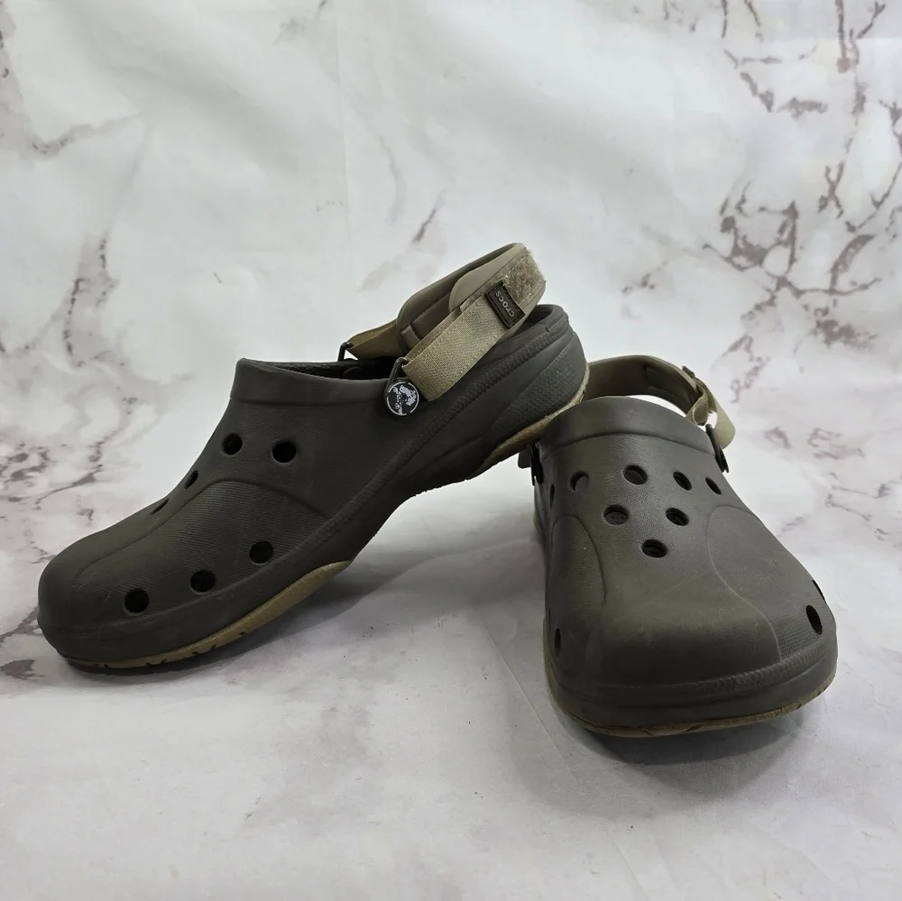 Crocs Sandal Womens 11 Mens Size 9 Brown All Terrain Shoe Sport Adjustable